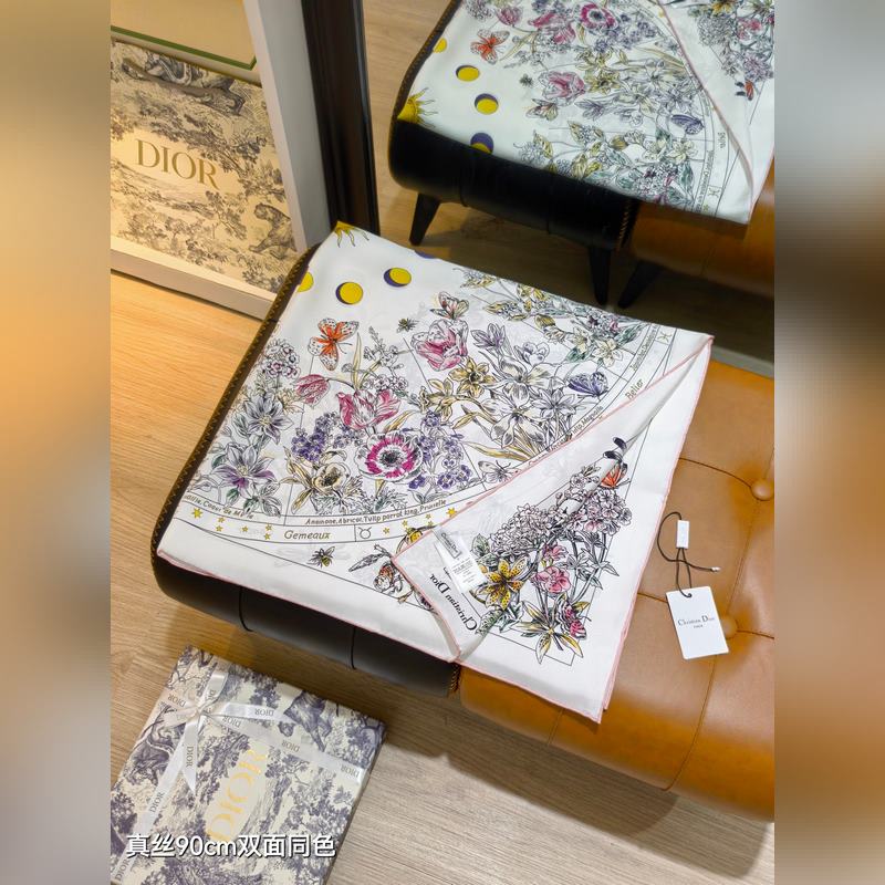 SDO2541 18姆米雙面 90x90cm斜紋真絲 迪奧