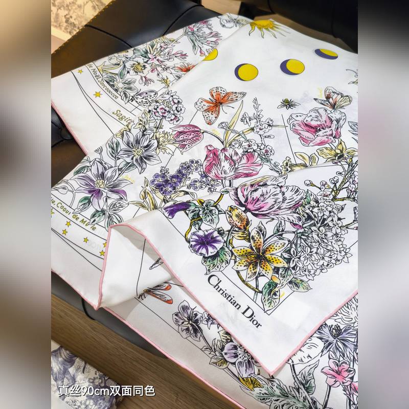 SDO2541 18姆米雙面 90x90cm斜紋真絲 迪奧