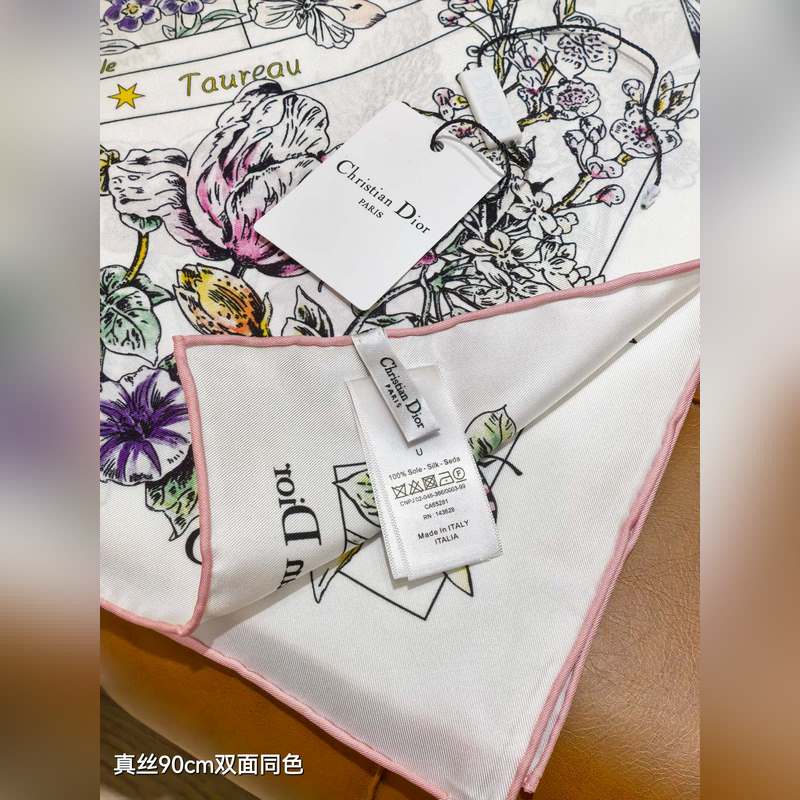 SDO2541 18姆米雙面 90x90cm斜紋真絲 迪奧