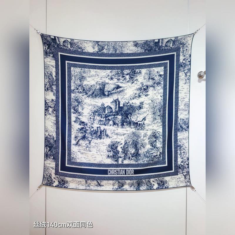 RDO2537 雙面同色 140x140cm 70%羊絨30%真絲 迪奧