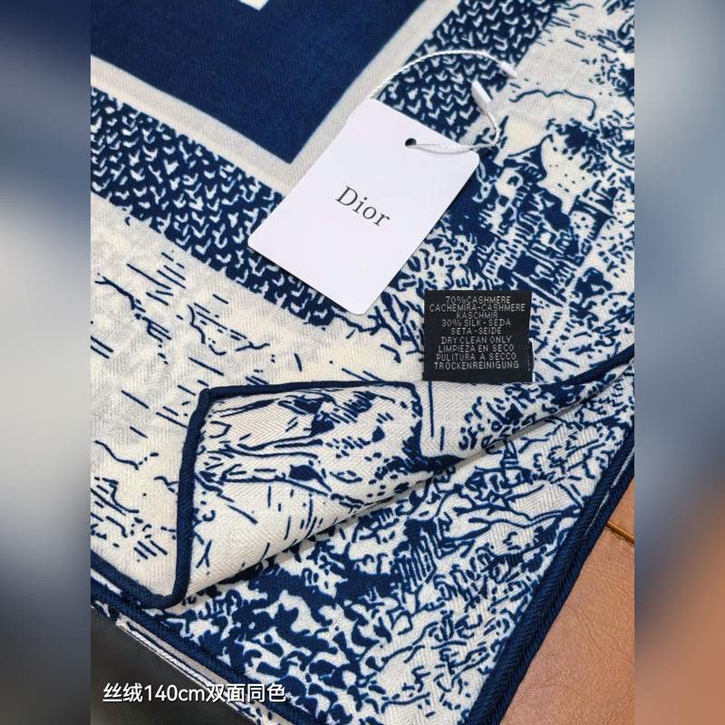 RDO2537 雙面同色 140x140cm 70%羊絨30%真絲 迪奧