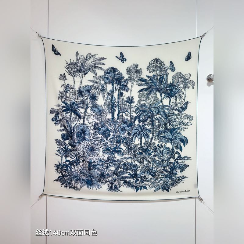 RDO2535 雙面同色 140x140cm 70%羊絨30%真絲 迪奧