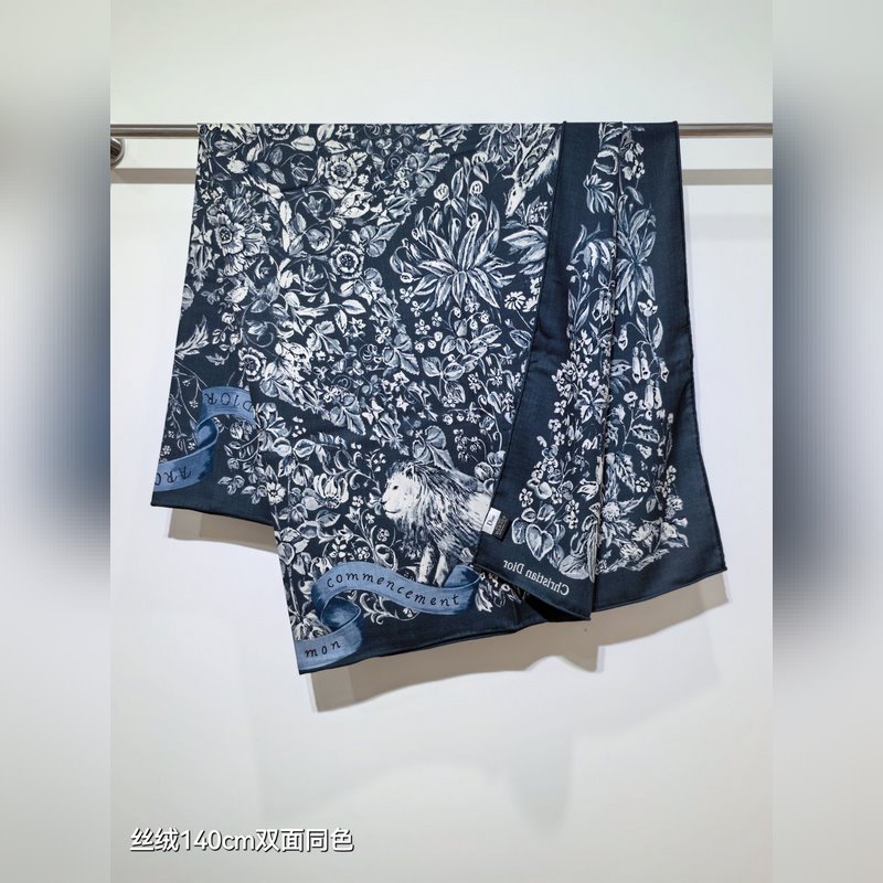 RDO2535 雙面同色 140x140cm 70%羊絨30%真絲 迪奧