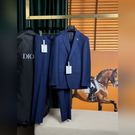 Dior 霧霾藍(lán)男士闆司呢羊毛套裝西服，洋行渠道貨(代工出廠無(wú)原洗水嘜)，重磅級(jí)