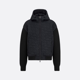 Dior連帽提花毛織拼接夾克外套，這款連帽短夾克向Dior經(jīng)典的Oblique