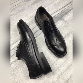 zg傑尼亞Ermenegildo zegna系帶布洛克男士輕質皮鞋，Zzegna