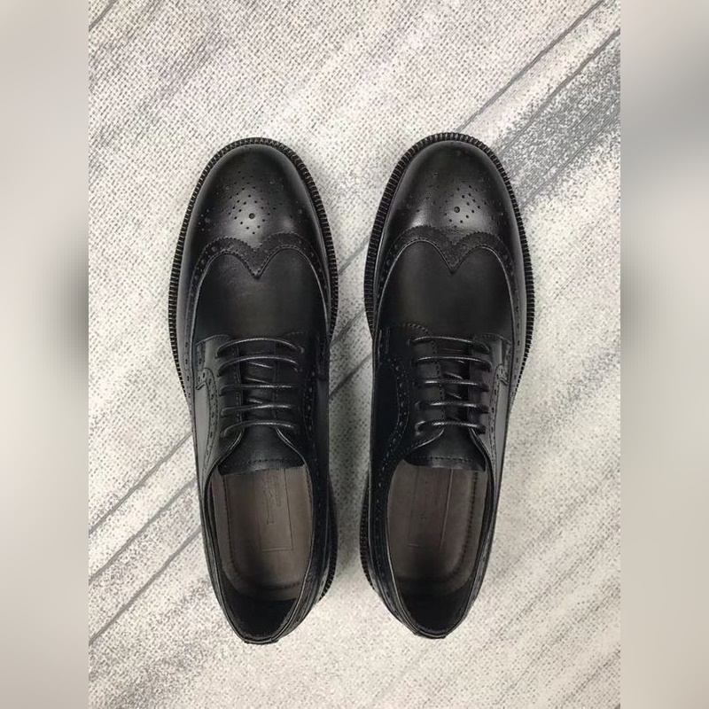 zg傑尼亞Ermenegildo zegna系帶布洛克男士輕質(zhì)皮鞋，Zzegna