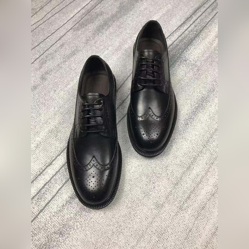 zg傑尼亞Ermenegildo zegna系帶布洛克男士輕質(zhì)皮鞋，Zzegna