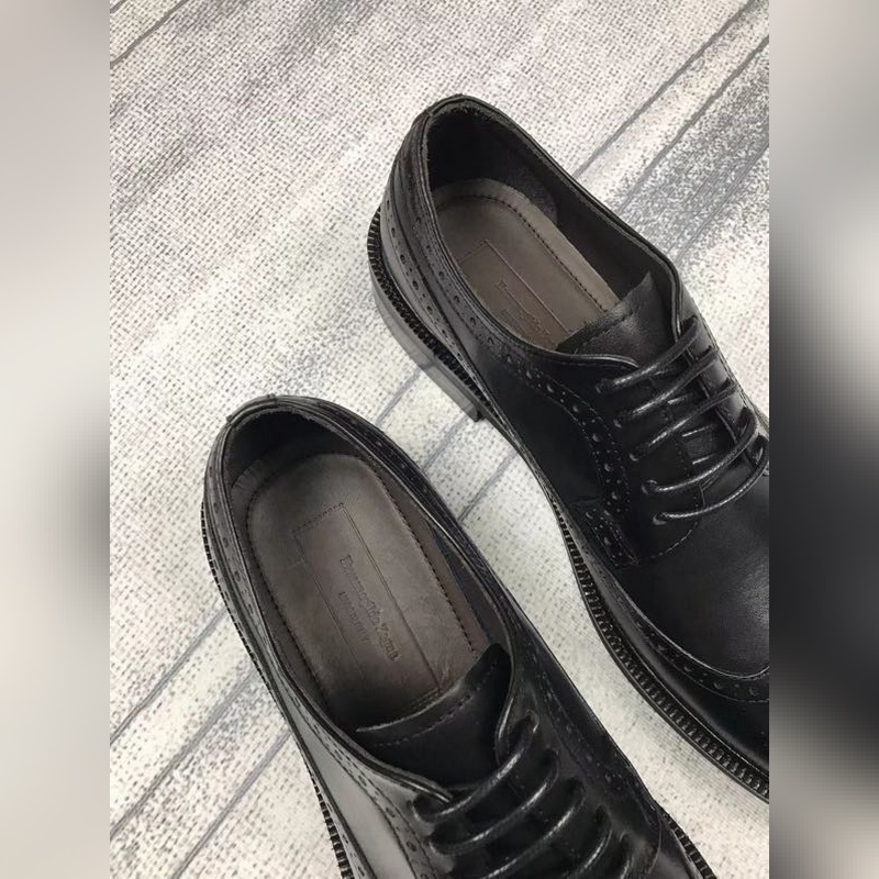 zg傑尼亞Ermenegildo zegna系帶布洛克男士輕質(zhì)皮鞋，Zzegna