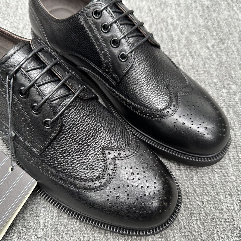 EZ傑尼亞Ermenegildo zegna系帶布洛克男士輕質(zhì)皮鞋，Zzegna