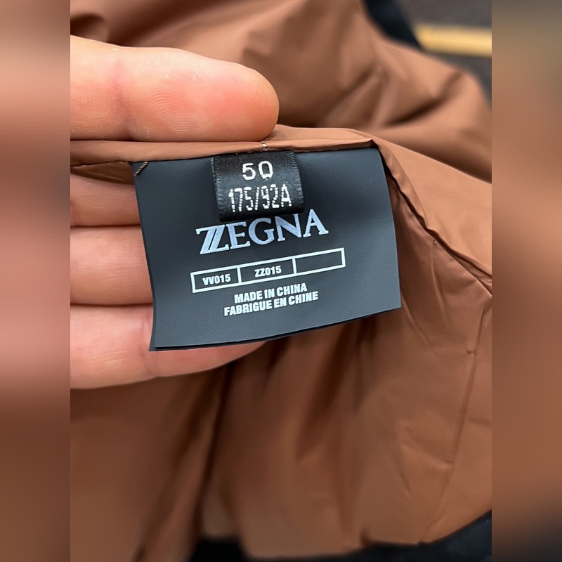 Zegna 傑尼亞 25秋冬時尚翻領麋鹿皮輕薄羽絨夾克 內沖80g-90白鴨絨