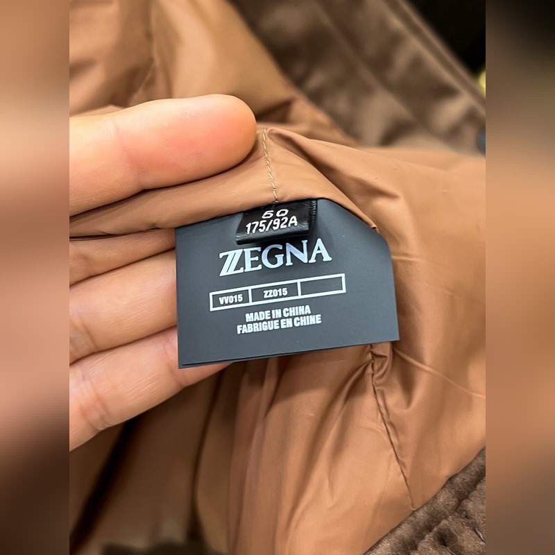 Zegna 傑尼亞 25秋冬時(shí)尚翻領(lǐng)麋鹿皮輕薄羽絨夾克 內(nèi)沖80g-90白鴨絨