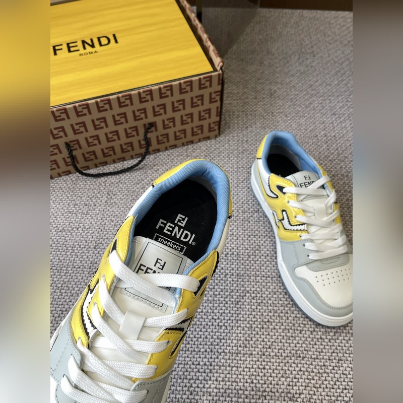 最新版面 皮面 Fendi芬迪 25新色 闆鞋休閑運動鞋 情侶款 FD matc