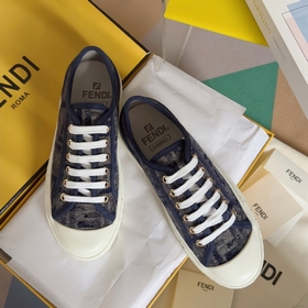 Fendi芬迪Domino系列 老花FF帆布 情侶款 休閑 運動鞋 滑闆鞋 原版