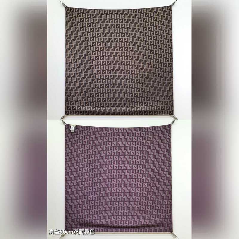 18姆米雙面 90x90cm斜紋真絲 芬迪 滿幅FF