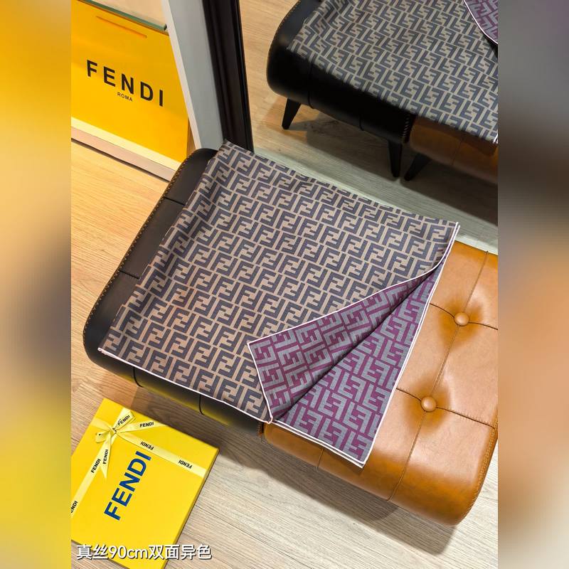 18姆米雙面 90x90cm斜紋真絲 芬迪 滿幅FF