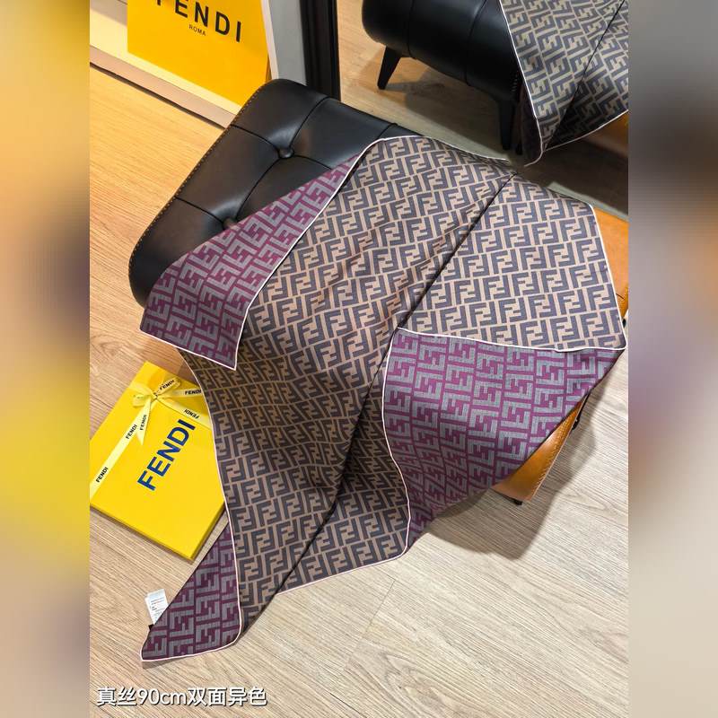 18姆米雙面 90x90cm斜紋真絲 芬迪 滿幅FF