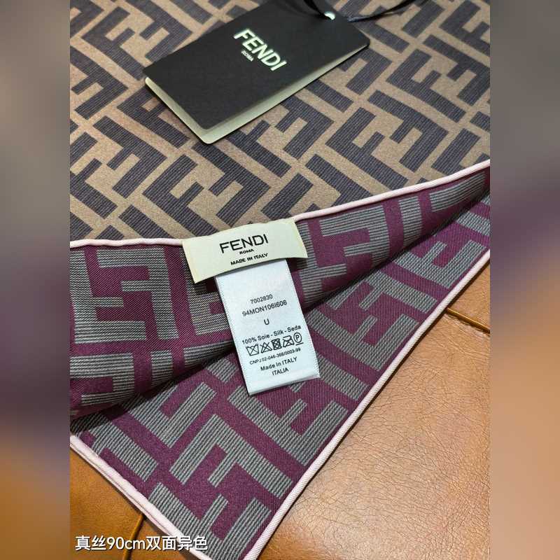 18姆米雙面 90x90cm斜紋真絲 芬迪 滿幅FF