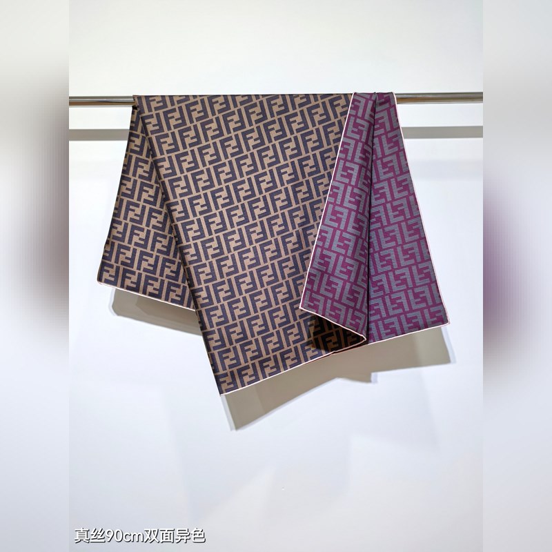 18姆米雙面 90x90cm斜紋真絲 芬迪 滿幅FF