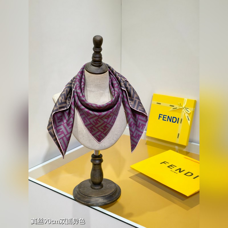 18姆米雙面 90x90cm斜紋真絲 芬迪 滿幅FF