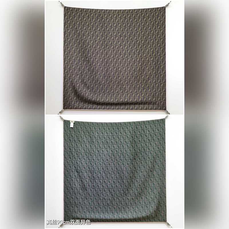 18姆米雙面 90x90cm斜紋真絲 芬迪 滿幅FF