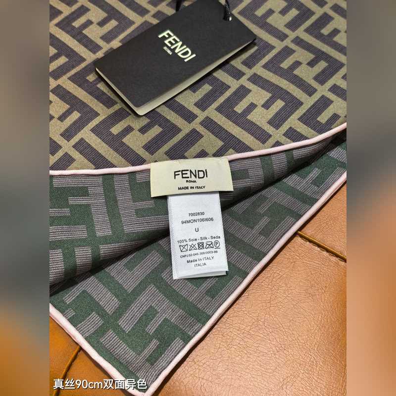 18姆米雙面 90x90cm斜紋真絲 芬迪 滿幅FF