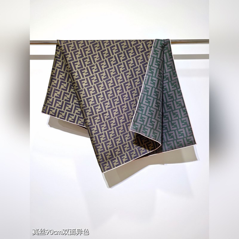 18姆米雙面 90x90cm斜紋真絲 芬迪 滿幅FF