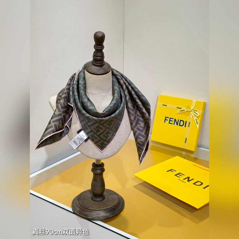 18姆米雙面 90x90cm斜紋真絲 芬迪 滿幅FF