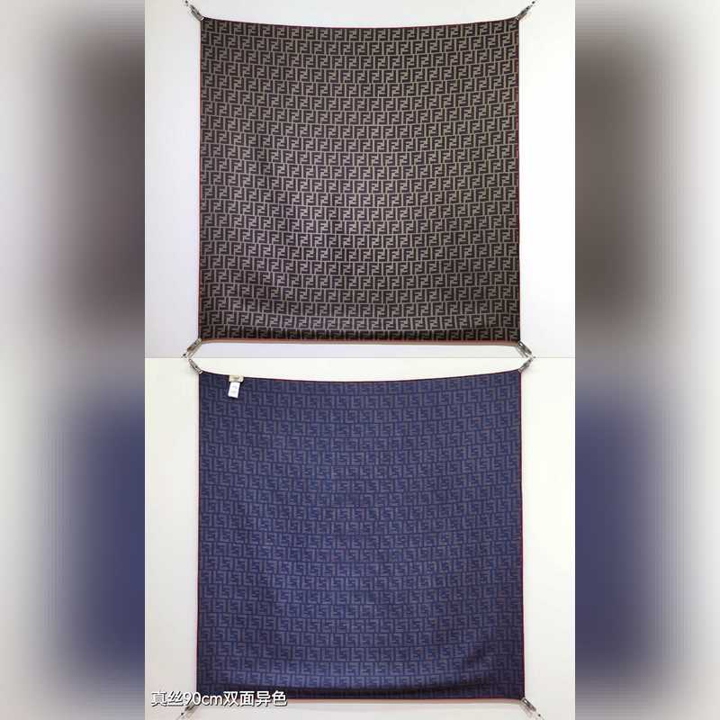 18姆米雙面 90x90cm斜紋真絲 芬迪 滿幅FF