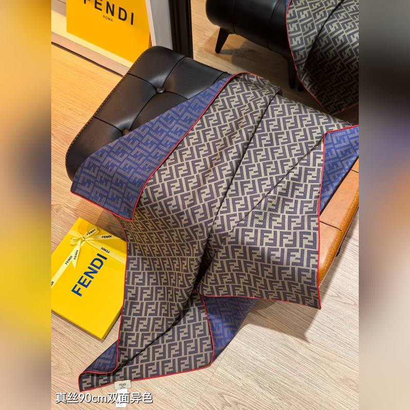 18姆米雙面 90x90cm斜紋真絲 芬迪 滿幅FF