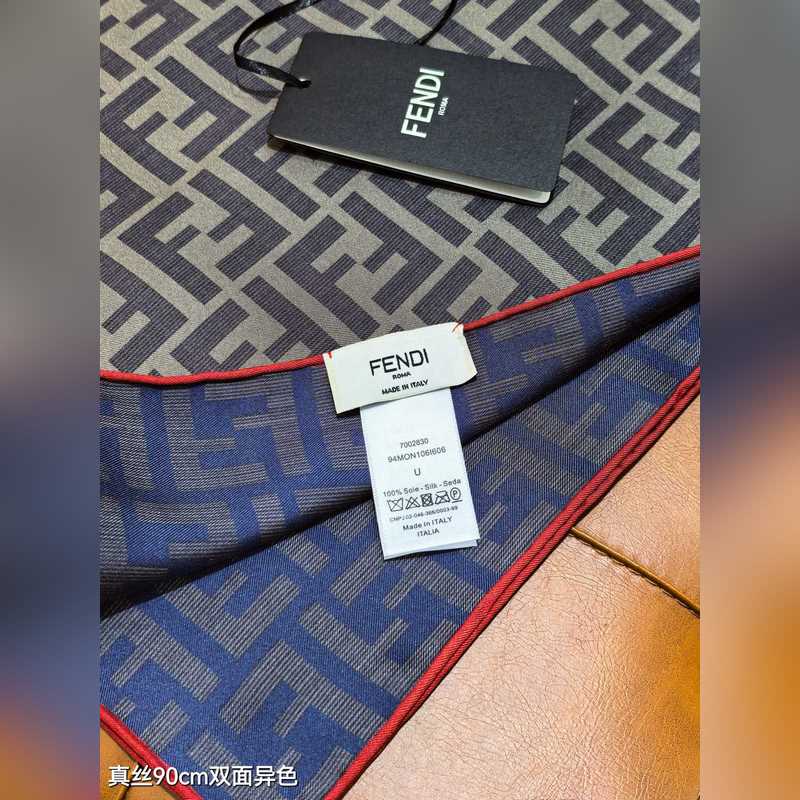 18姆米雙面 90x90cm斜紋真絲 芬迪 滿幅FF