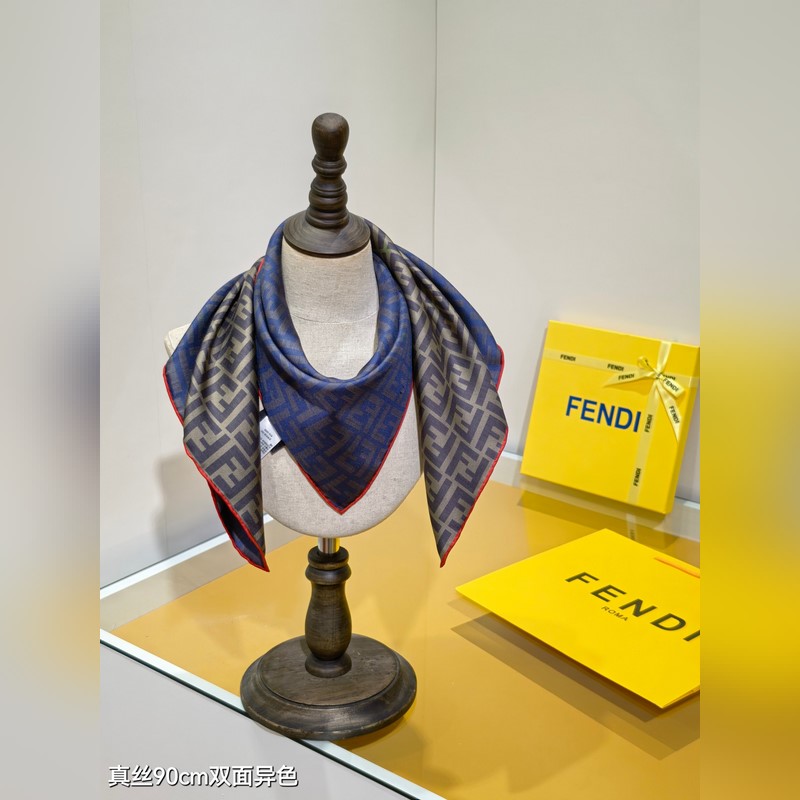 18姆米雙面 90x90cm斜紋真絲 芬迪 滿幅FF