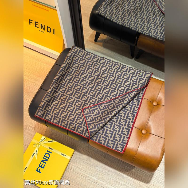 18姆米雙面 90x90cm斜紋真絲 芬迪 滿幅FF