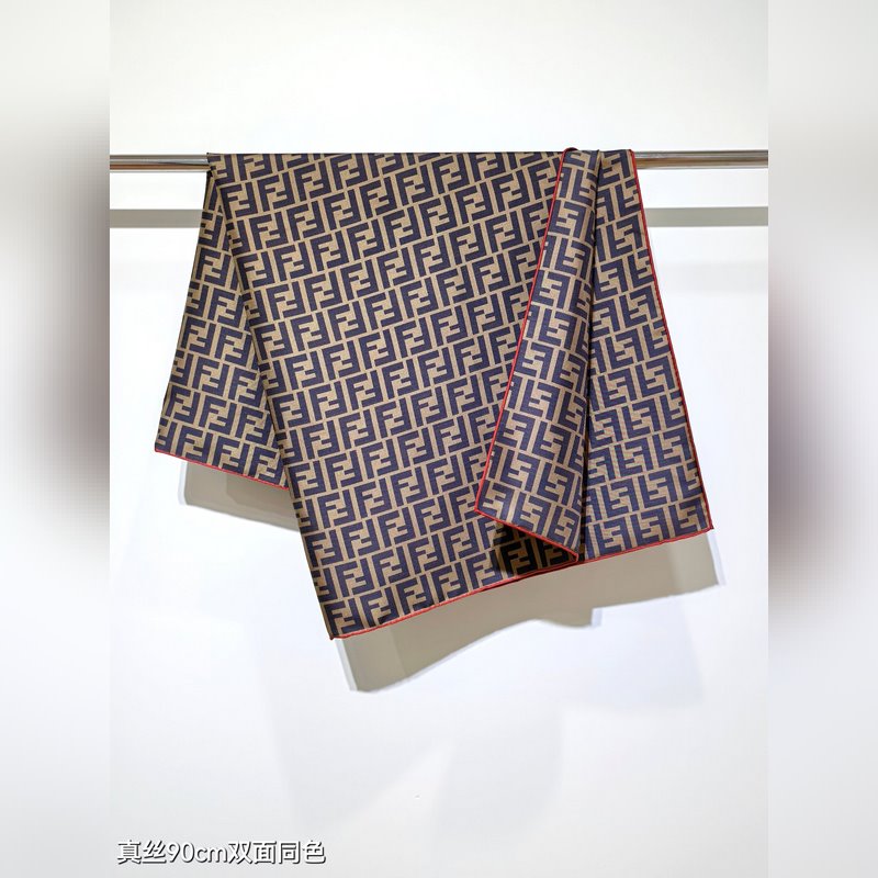 18姆米雙面 90x90cm斜紋真絲 芬迪 滿幅FF