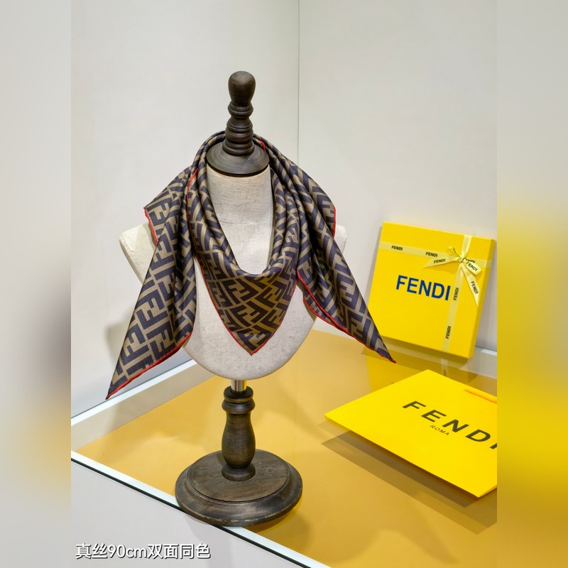 18姆米雙面 90x90cm斜紋真絲 芬迪 滿幅FF