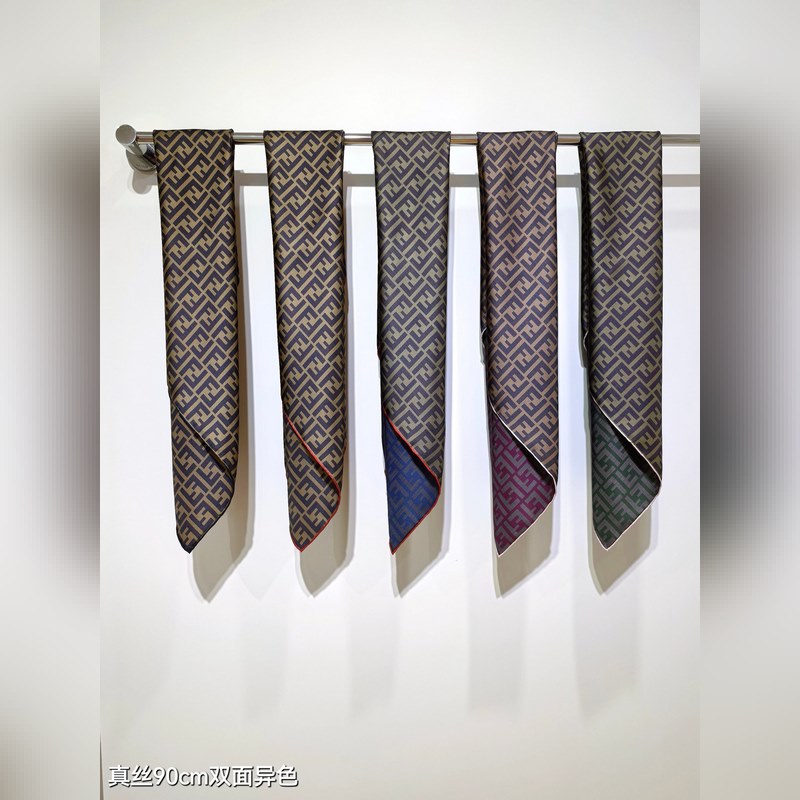 18姆米雙面 90x90cm斜紋真絲 芬迪 滿幅FF
