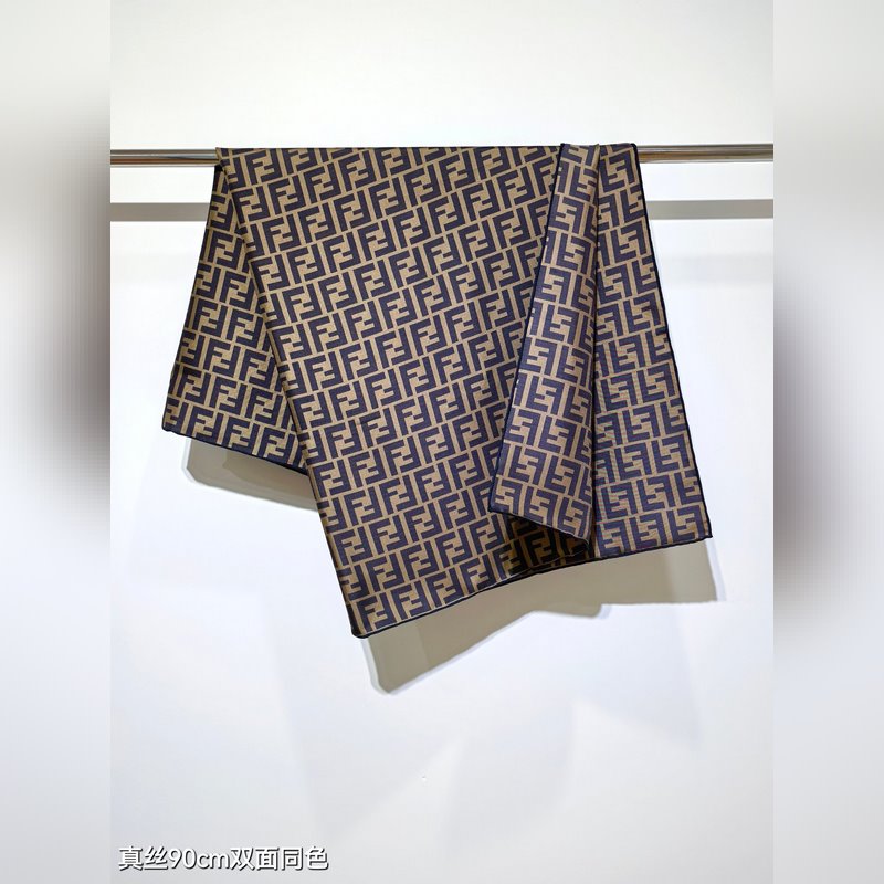 18姆米雙面 90x90cm斜紋真絲 芬迪 滿幅FF