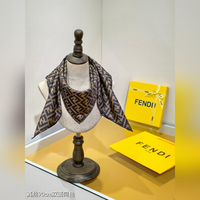 18姆米雙面 90x90cm斜紋真絲 芬迪 滿幅FF