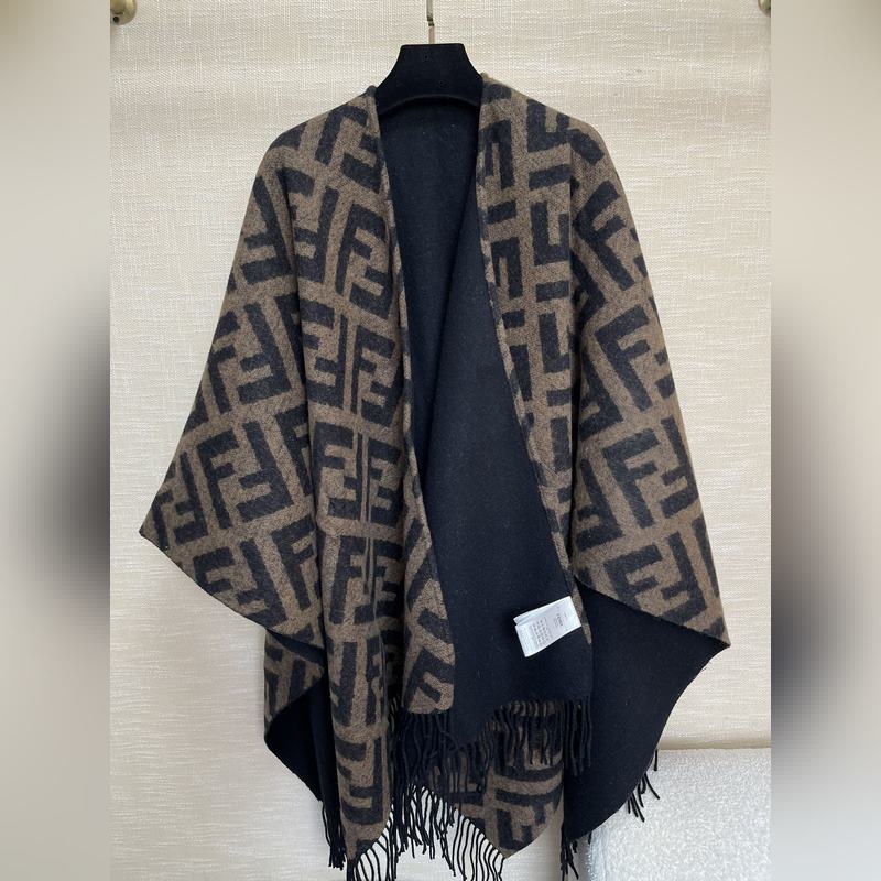 極品原單 芬迪Fendi重磅最新經典FF字母元素雙面老花鬥篷，大極品，專櫃155