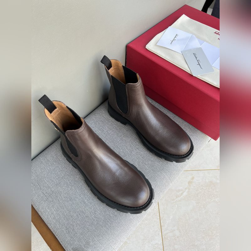 原單品質 獨家新款 菲拉格慕ferragamo秋冬新款 高幫男鞋 精緻手工縫線
