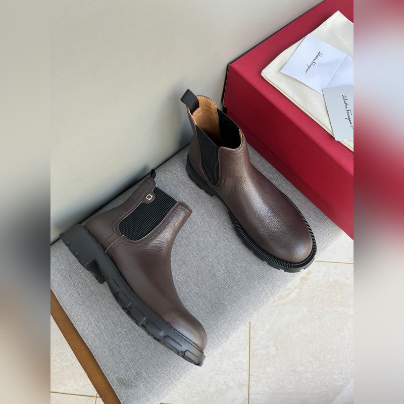 原單品質 獨家新款 菲拉格慕ferragamo秋冬新款 高幫男鞋 精緻手工縫線