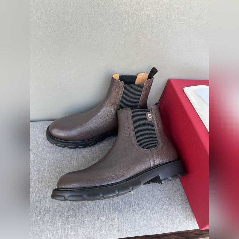 原單品質 獨家新款 菲拉格慕ferragamo秋冬新款 高幫男鞋 精緻手工縫線