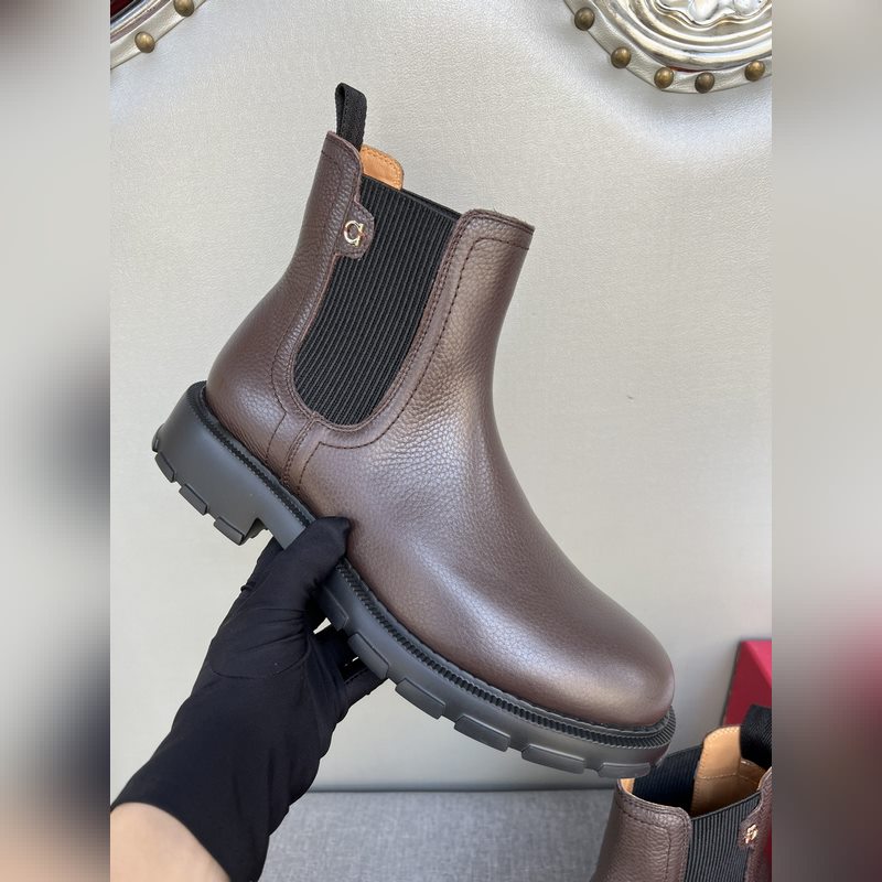 原單品質 獨家新款 菲拉格慕ferragamo秋冬新款 高幫男鞋 精緻手工縫線