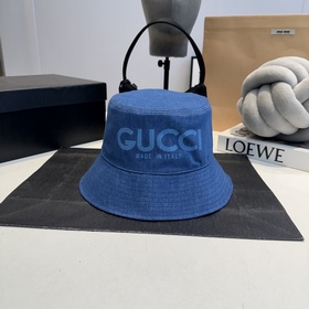 GUCCI古奇 2026專櫃新款洗水牛仔漁夫帽 很潮！休閑運動款，經(jīng)典制作，超級