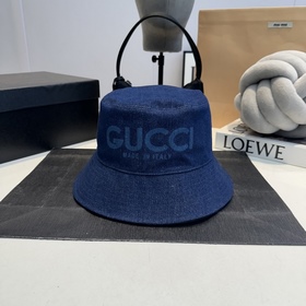 GUCCI古奇 2026專櫃新款洗水牛仔漁夫帽 很潮！休閑運動款，經(jīng)典制作，超級