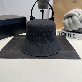 GUCCI古奇 2026專櫃新款洗水牛仔漁夫帽 很潮！休閑運動款，經(jīng)典制作，超級