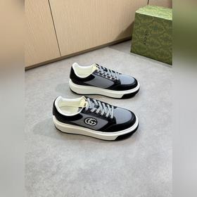 [Gucci]古馳 -高端品質(zhì) 原單·休閑運動鞋 -鞋面： 納帕小牛皮、品牌網(wǎng)帆