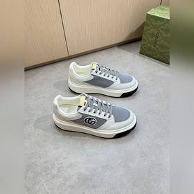 [Gucci]古馳 -高端品質(zhì) 原單·休閑運動鞋 -鞋面： 納帕小牛皮、品牌網(wǎng)帆