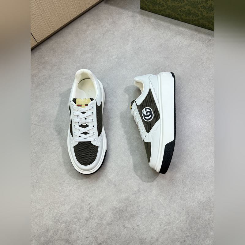 [Gucci]古馳 -高端品質(zhì) 原單·休閑運動鞋 -鞋面： 納帕小牛皮、品牌網(wǎng)帆