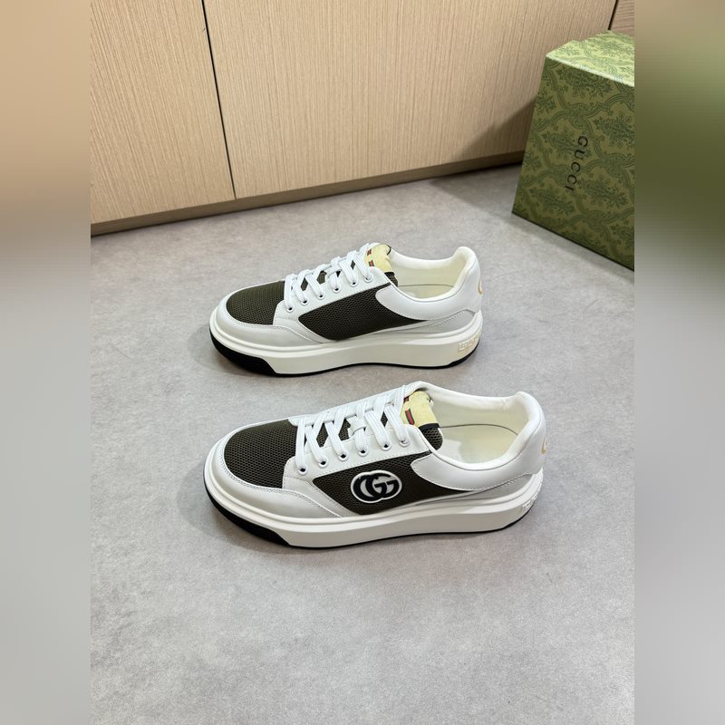 [Gucci]古馳 -高端品質(zhì) 原單·休閑運動鞋 -鞋面： 納帕小牛皮、品牌網(wǎng)帆